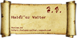 Halász Valter névjegykártya