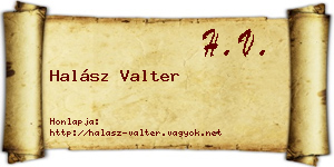 Halász Valter névjegykártya